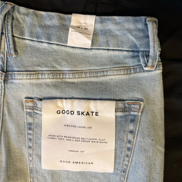 NWT Good American High Rise Sky Blue Denim Jeans - Picture 5 of 5